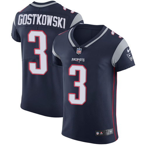 Nike Patriots #3 Stephen Gostkowski Navy Blue Team Color Men's Stitched NFL Vapor Untouchable Elite Jersey - Click Image to Close